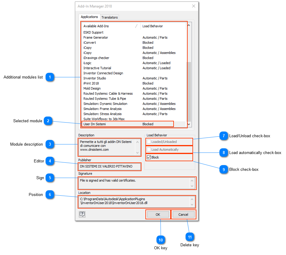  Management Additional modules window