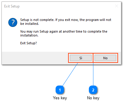 Exit Setup window