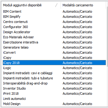 1. Elenco moduli aggiuntivi 