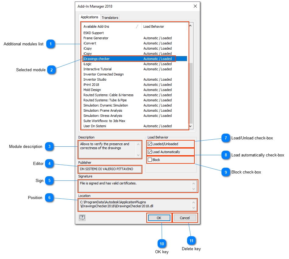  Management Additional modules window