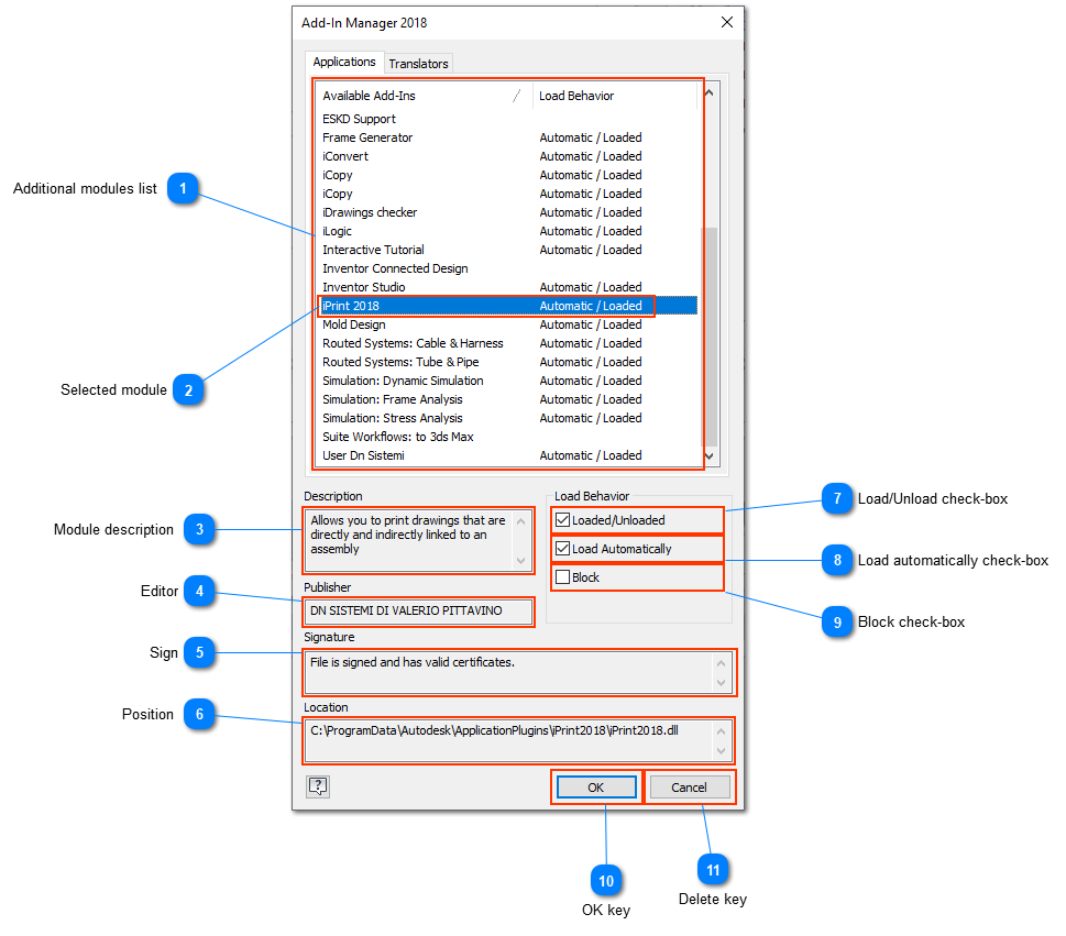  Management Additional modules window